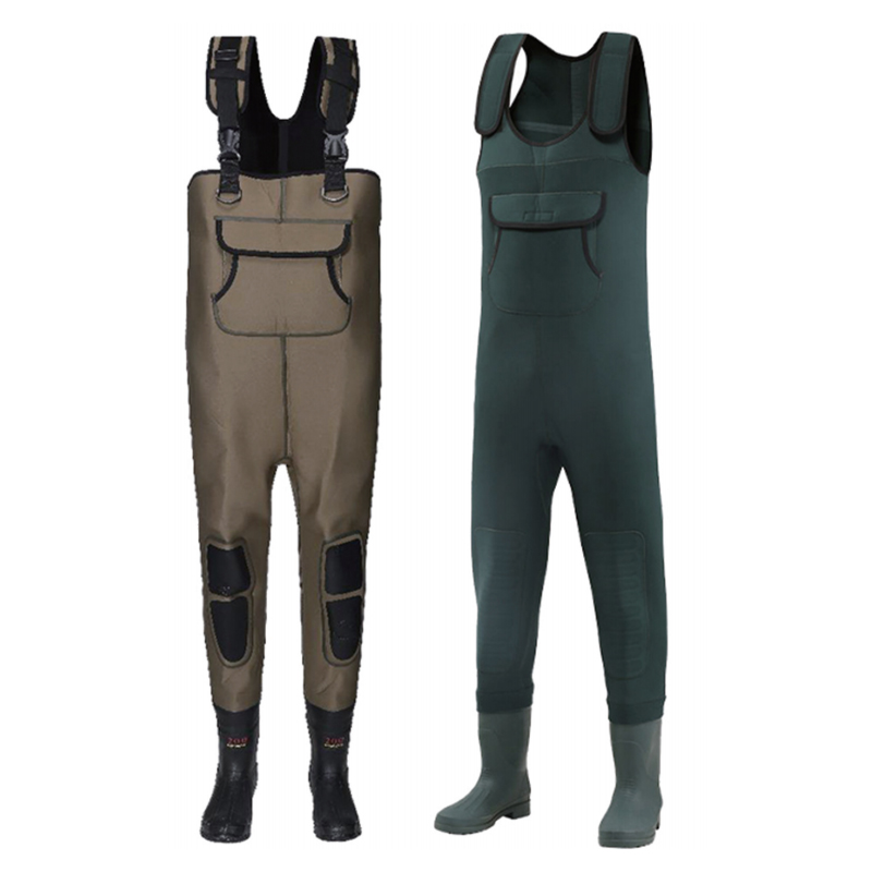 S-3XL Brun/Grå/Grøn neopren brystwaders