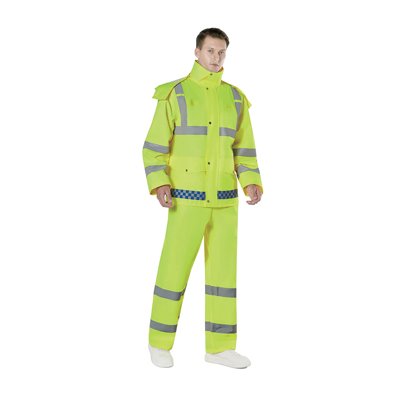 PVC -jakke regnfrakke med reflekterende linjer