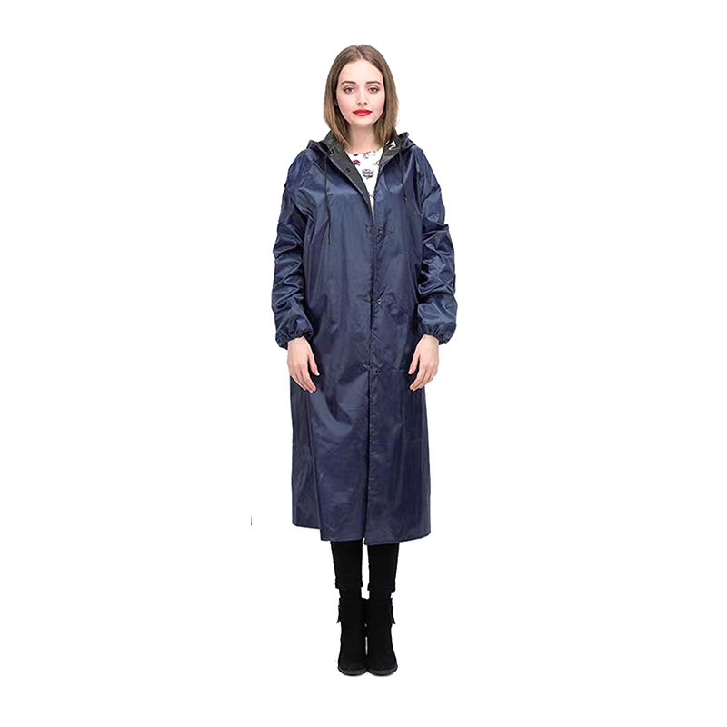 Vandtæt oliebestandig lang PVC Poncho regnfrakke